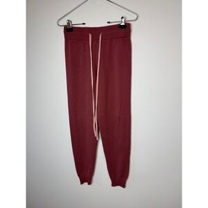 Summersalt Merino Wool Cashmere Knit Joggers Berry Maroon Womens Small S
